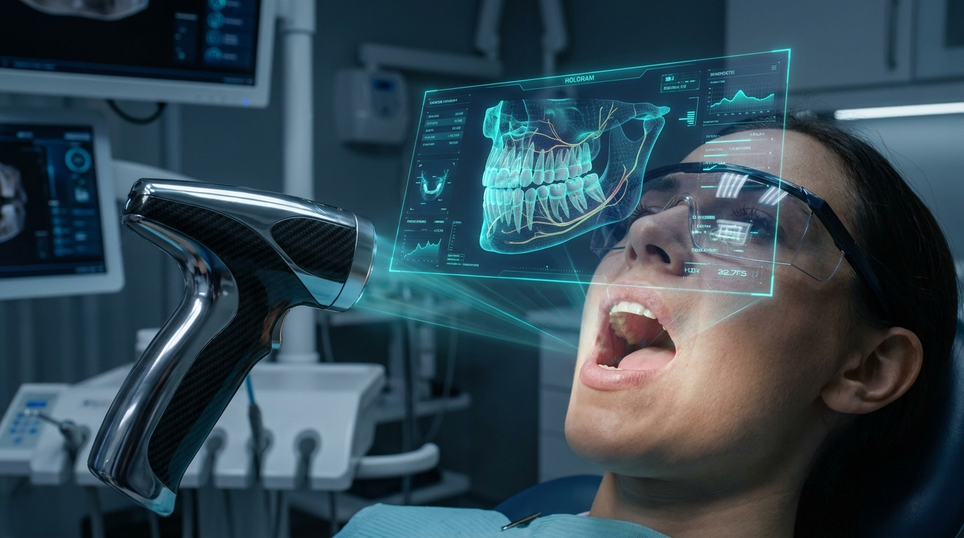 Paciente durante un escáner dental 3D de alta precisión